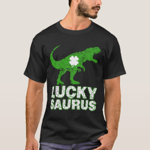 Happy St Patricks Day Luckysaurus Dinosaur Shamroc T-Shirt