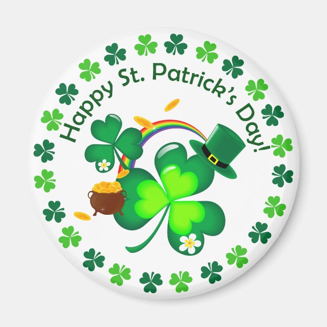 Happy St. Patrick's Day Magnet (Front)