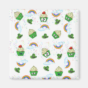 Happy St. Patrick's Day Magnets Cupcakes Birthdays