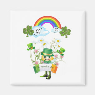Happy St. Patrick's Day Magnets Rainbow