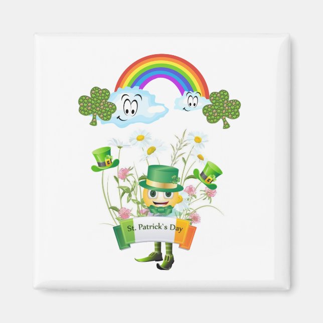 Happy St. Patrick's Day Magnets Rainbow (Front)