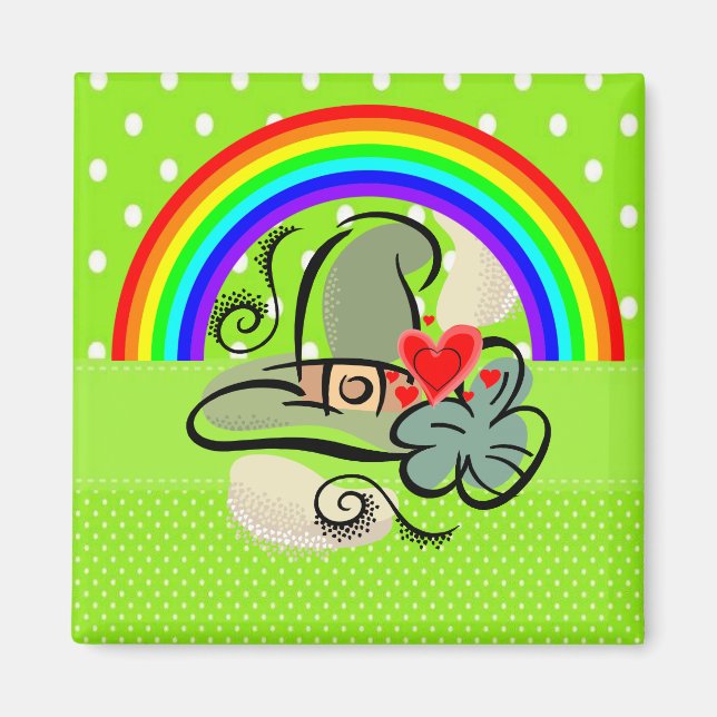 Happy St. Patrick's Day Magnets Rainbow (Front)