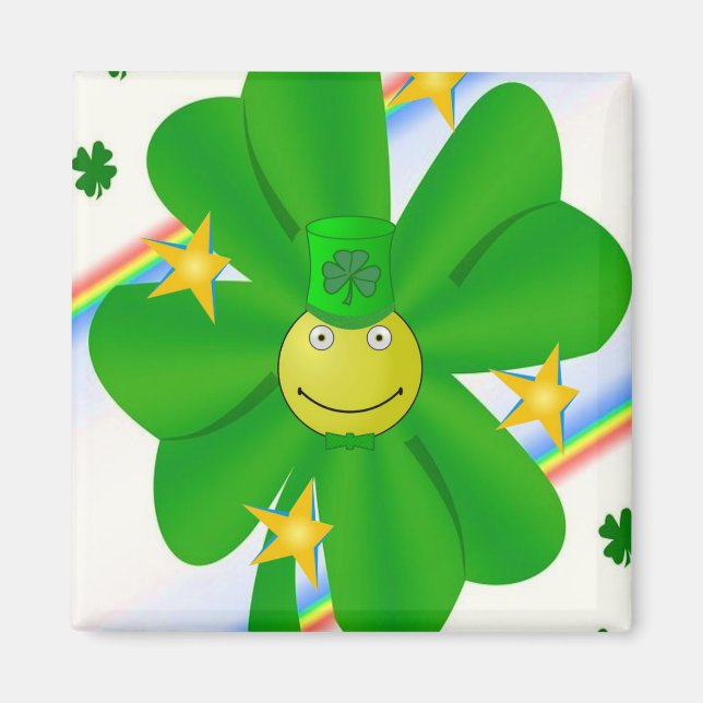 Happy St. Patrick's Day Magnets Shamrock (Front)