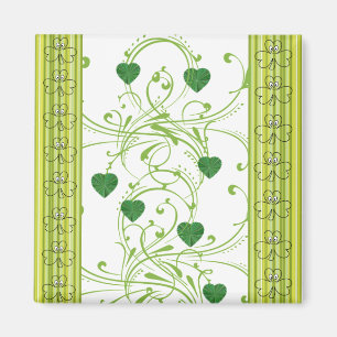 Happy St. Patrick's Day Magnets Shamrock Floral