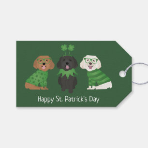 Happy St Patricks Day Maltipoo Dogs Gift Tags