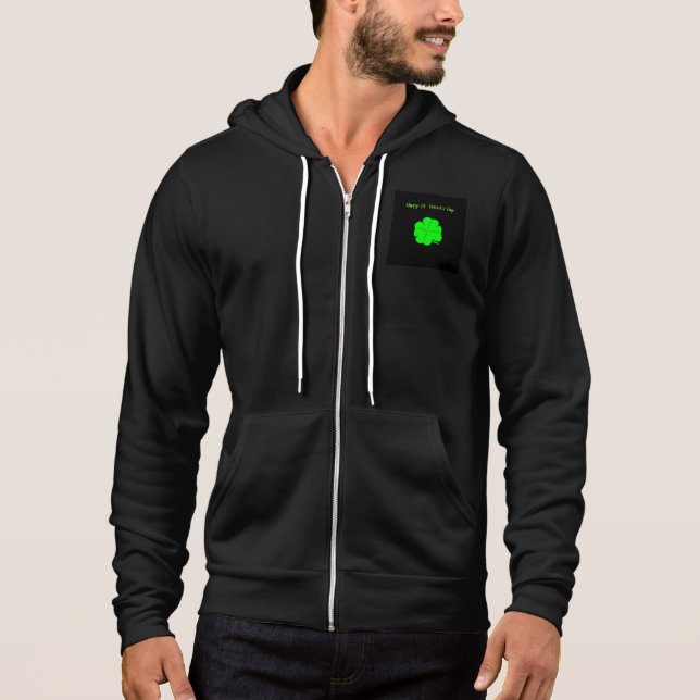 Happy St.  Patrick's Day Men's Full-Zip Hoodie (Front)