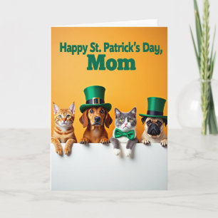 Happy St Patricks Day Mom Pets Card