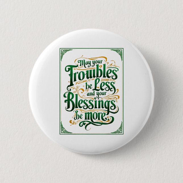 Happy St. Patrick's Day Motivational Quote Apparel 6 Cm Round Badge (Front)