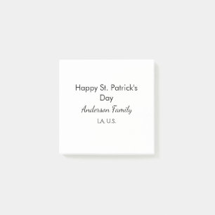 Happy st. Patrick's day name family place simple g Post-it Notes