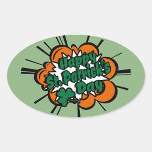 Happy St. Patrick's Day Oval Sticker