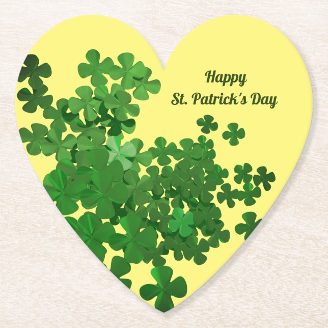 Happy St. Patrick's Day Paper Coaster (Front)