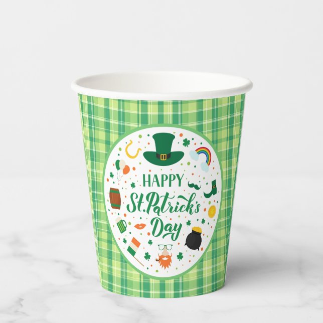 Happy St. Patrick's Day Party Paper Cups (Back)