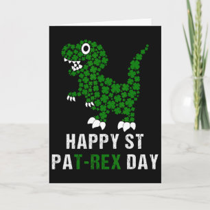 Happy St Patricks Day Patrex T-rex Dinosaur Funny  Card