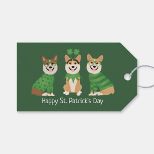 Happy St Patricks Day Pembroke Welsh Corgi Dogs Gift Tags
