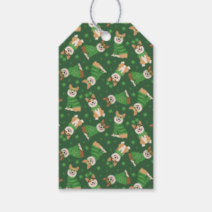 Happy St Patricks Day Pembroke Welsh Corgi Dogs Gift Tags