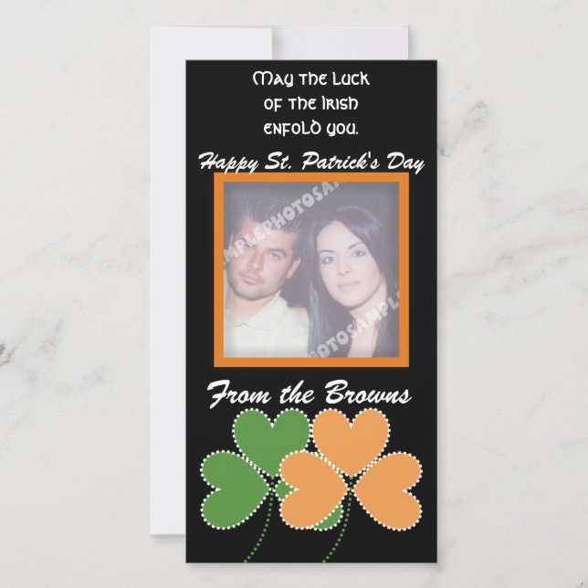 Happy St. Patrick's Day Photo Cards (Front)