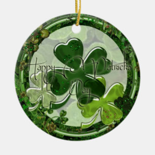 Happy St. Patrick's Day Photo Ceramic Tree Decoration