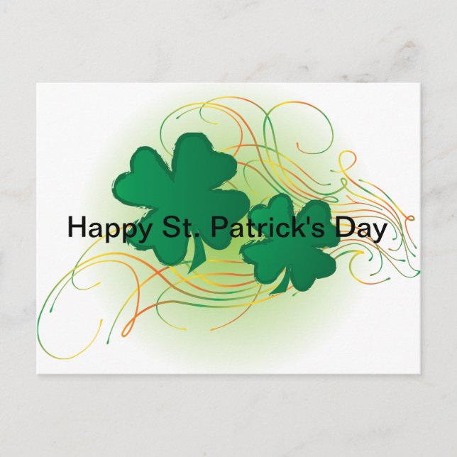 Happy St. Patrick's Day Postcard (Front)