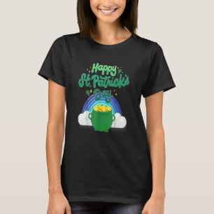 Happy St Patricks Day Pot Of Gold And Rainbow T-Shirt