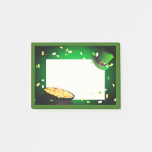 Happy St Patrick's Day Pot of Gold Green Luck Post-it Notes