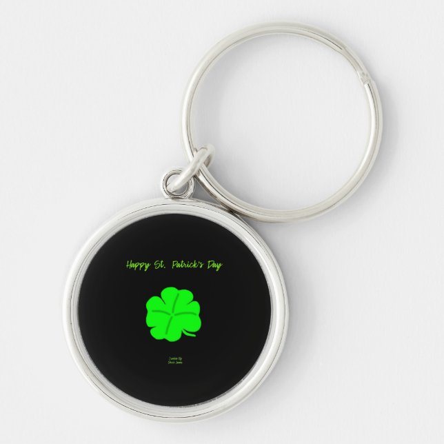Happy St.  Patrick's Day Premium Round Key Chain (Front)