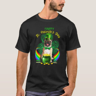 Happy St Patricks Day Pug Leprechaun Hat Shamrocks T-Shirt