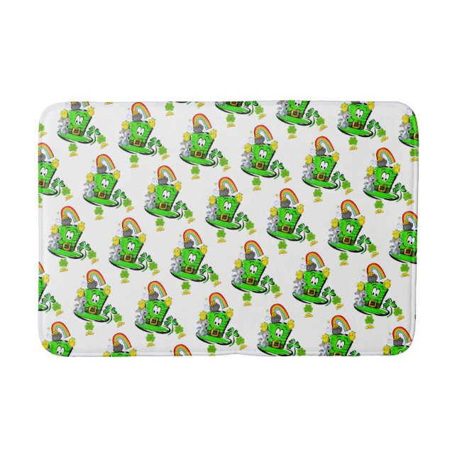 Happy St. Patrick's Day Rabbit Bathmats (Front)