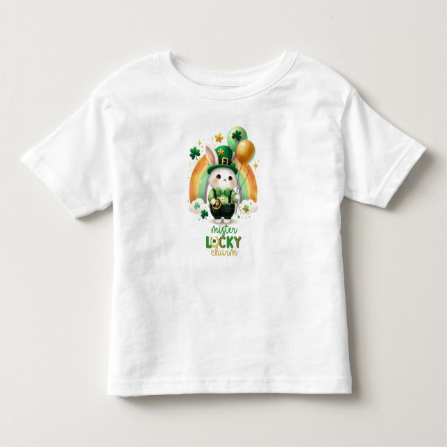 Happy St. Patrick's Day Rabbit Toddler T-Shirt (Front)