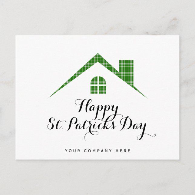 Happy St. Patrick's Day Real Estate House   Postcard (Front)