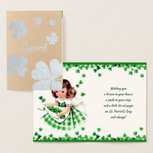 Happy St. Patrick's Day. Real Foil Luxury Cards