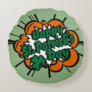 Happy St. Patrick's Day Round Cushion