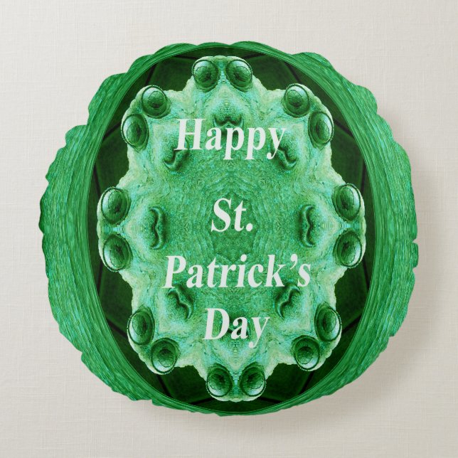 Happy St. Patrick's Day..... Round Cushion (Front)