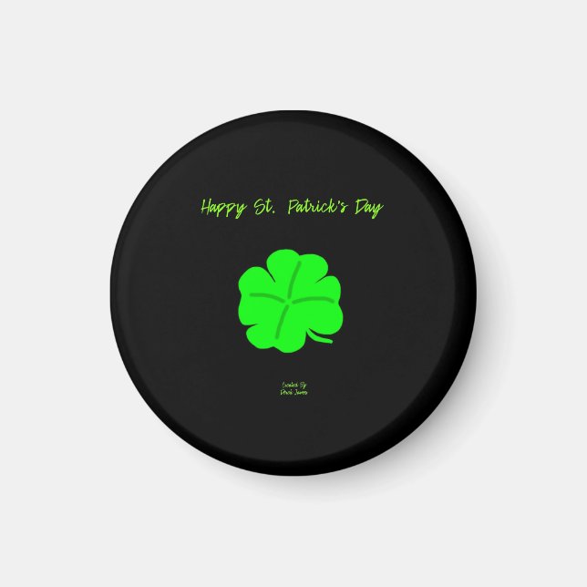 Happy St.  Patrick's Day Round Magnet (Front)