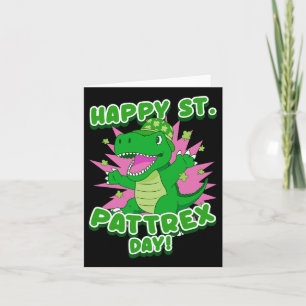Happy St. Patricks Day Saint Paddy Day Dinosaur Lo Card