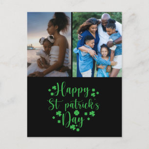 Happy St Patrick's Day Shamrock 2 Photo Holiday Postcard