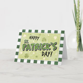 Happy St. Patrick's Day - Shamrock and Gingham Card