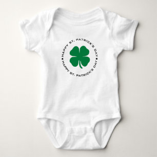 Happy St. Patrick's Day Shamrock Lucky Charm Baby Bodysuit