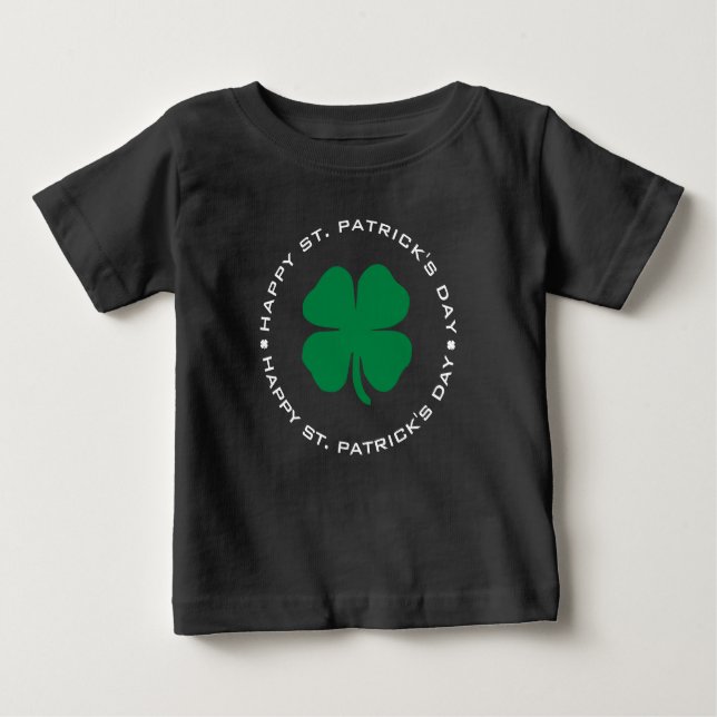 Happy St. Patrick's Day Shamrock Lucky Charm Baby T-Shirt (Front)