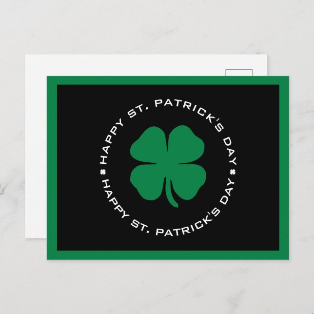 Happy St. Patrick's Day Shamrock Lucky Charm Postcard (Front/Back)