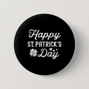 Happy St Patricks Day Shamrock Lucky Girl Womens 1 6 Cm Round Badge