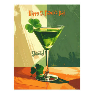 Happy St. Patrick's Day Shamrock Martini Photo Print
