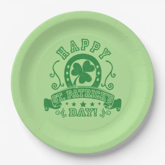 Happy St Patrick's Day Shamrock Paper Plate