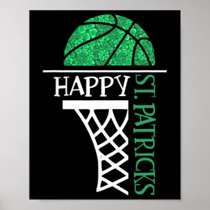 Happy St Patricks Day Shamrock Sketll Player Net _ Poster