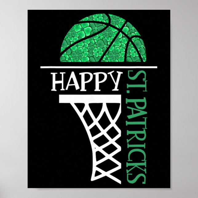 Happy St Patricks Day Shamrock Sketll Player Net _ Poster (Front)