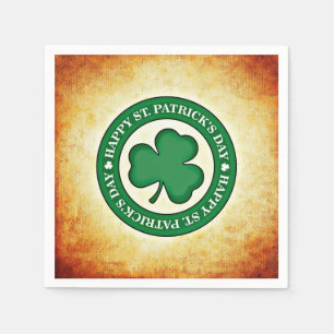 Happy St. Patrick's Day Shamrock Square Napkin