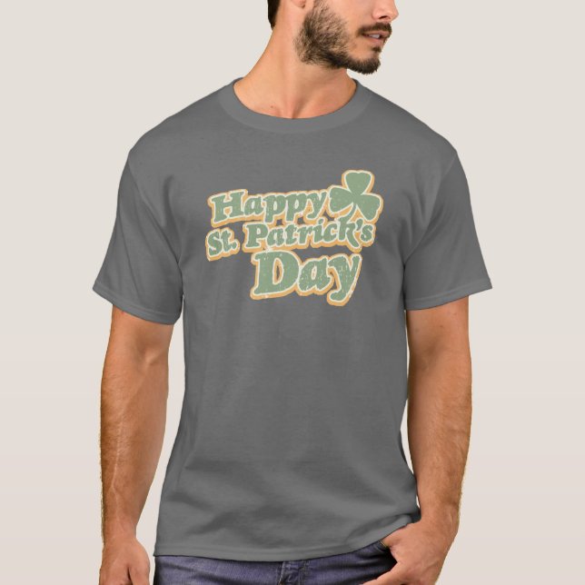 Happy St. Patrick's Day Shamrock T-Shirt (Front)