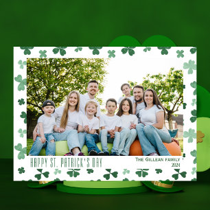 Happy St. patrick's day Shamrocks family 1 photo  Holiday Card
