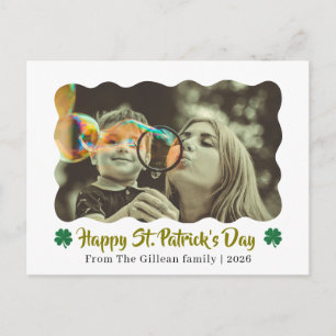 Happy St. patrick's day Shamrocks family 1 photo  Holiday Postcard