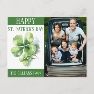 Happy St. patrick's day Shamrocks family 1 photo Holiday Postcard