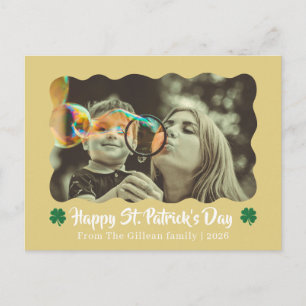 Happy St. patrick's day Shamrocks family 1 photo  Holiday Postcard